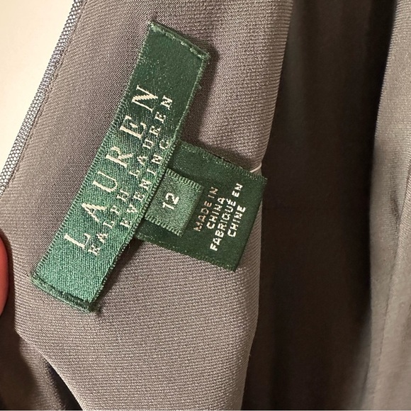 NWT $220 Lauren Ralph Lauren Evening Sequined Mesh Bodice Dress Size 12 - Picture 7 of 11